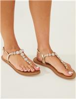 Sparkle Flat Toe Thong Sandals