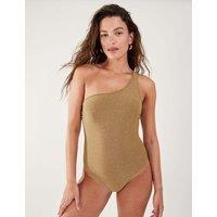 Metallic One Shoulder Swimsuit