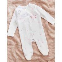 Personalised Born in 2024 Pink Star Design Sleepsuit (0-1 Yrs)