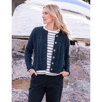 Cotton Rich Textured Crew Neck Cardigan