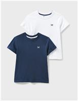 Crew Clothing 2 Pack Pure Cotton T-Shirts (3-12 Yrs) Navy Mix