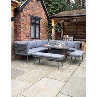 Mayfair Fire Pit Corner Lounging Set With 2 Benches