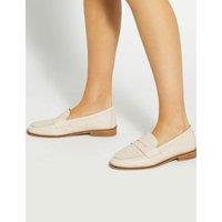 Dune London Leather Loafers Ecru