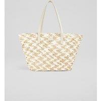 Straw Woven Drawstring Tote Bag