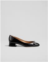 Leather Patent Block Heel Pumps