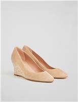 Suede Slip On Wedge Espadrilles