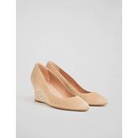 Suede Slip On Wedge Espadrilles