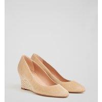 Suede Slip On Wedge Espadrilles