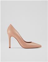 Leather Stiletto Heel Pointed Court Shoes