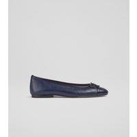 Leather Bow Flat Ballet Pumps