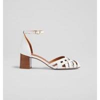 Leather Ankle Strap Block Heel Sandals