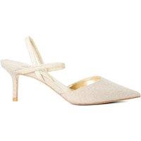 Dune London Wide Fit Suede Stiletto Heel Court Shoes Gold