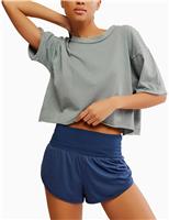 FP Movement Game Time High Waisted Shorts Dark Navy Mix