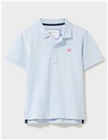 Crew Clothing Pure Cotton Polo Shirt (3-12 Yrs) Light Blue