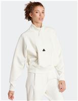 Adidas Z.N.E. Cotton Rich Half Zip Sweatshirt White