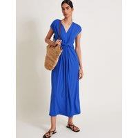 Jersey V-Neck Maxi Wrap Dress