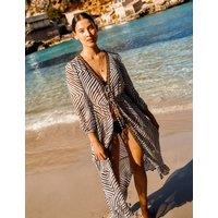 Striped Tie Front Midaxi Kaftan