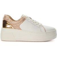 Leather Lace Up Sparkle Flatform Trainers