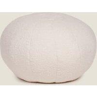 Textured Boucl Round Pouffe