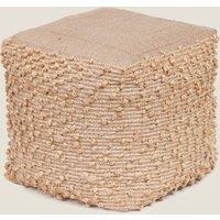 Textured Jute Square Pouffe