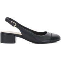 Leather Block Heel Slingback Shoes