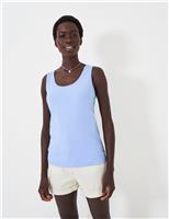 Cotton Blend Scoop Neck Vest