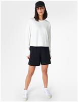 Sweaty Betty After Class Cotton Blend Relaxed Sweat-shirt Coral