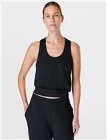 Sweaty Betty Gaia Scoop Neck Relaxed Yoga Vest Top Black