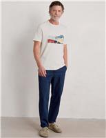 Seasalt Cornwall Pure Cotton Coastal Print Crew Neck T-Shirt White Mix