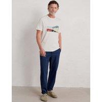 Pure Cotton Coastal Print Crew Neck T-Shirt