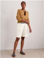 Pure Cotton Diamond Stitch Crew Neck Jumper