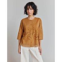 Pure Cotton Broderie Lace Detail Blouse