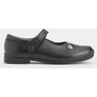 Kids Leather Riptape School Shoes (9 Small - 3 Large)