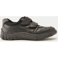Kids Leather Riptape School Shoes (9 Small - 3 Large)