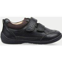 Kids Leather Riptape Schoolwear Shoes (3 Small - 10.5 Small)