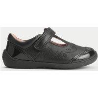 Kids Leather Riptape School Shoes (6 Small-10 Small)