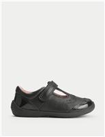 Kids Leather Riptape School Shoes (6 Small-10 Small)