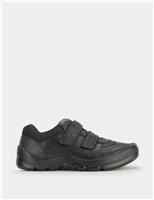 Kids Leather Riptape Schoolwear Shoes (12 Small - 9 Large)