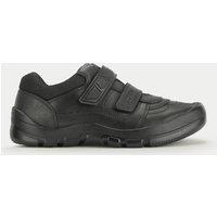 Kids Leather Riptape Schoolwear Shoes (12 Small - 9 Large)