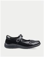 Kids Patent Leather Riptape School Shoes (9 Small - 3 Large)