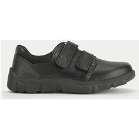 Kids Leather Riptape School Shoes (9 Small - 3 Large)