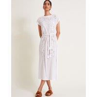 Pure Cotton Cutwork Detail Midaxi Smock Dress