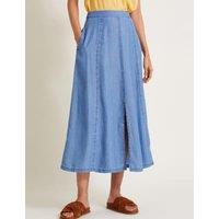 Pure Lyocell Midi A-Line Skirt