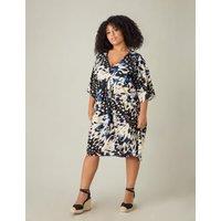 Butterfly Print V-Neck Relaxed Dress