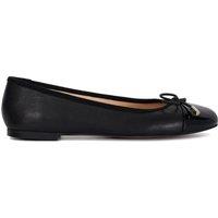 Dune London Leather Flat Ballet Pumps Black