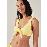 Textured Padded Tie Detail Bikini Top