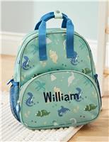Khaki Dinosaur Print Medium Backpack