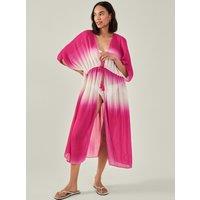 Tie Dye V-Neck Midaxi Kaftan Dress