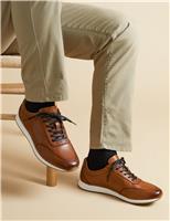 Jones Bootmaker Leather Lace Up Trainers Tan