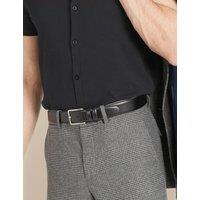Jones Bootmaker Leather Rectangular Buckle Belt Black